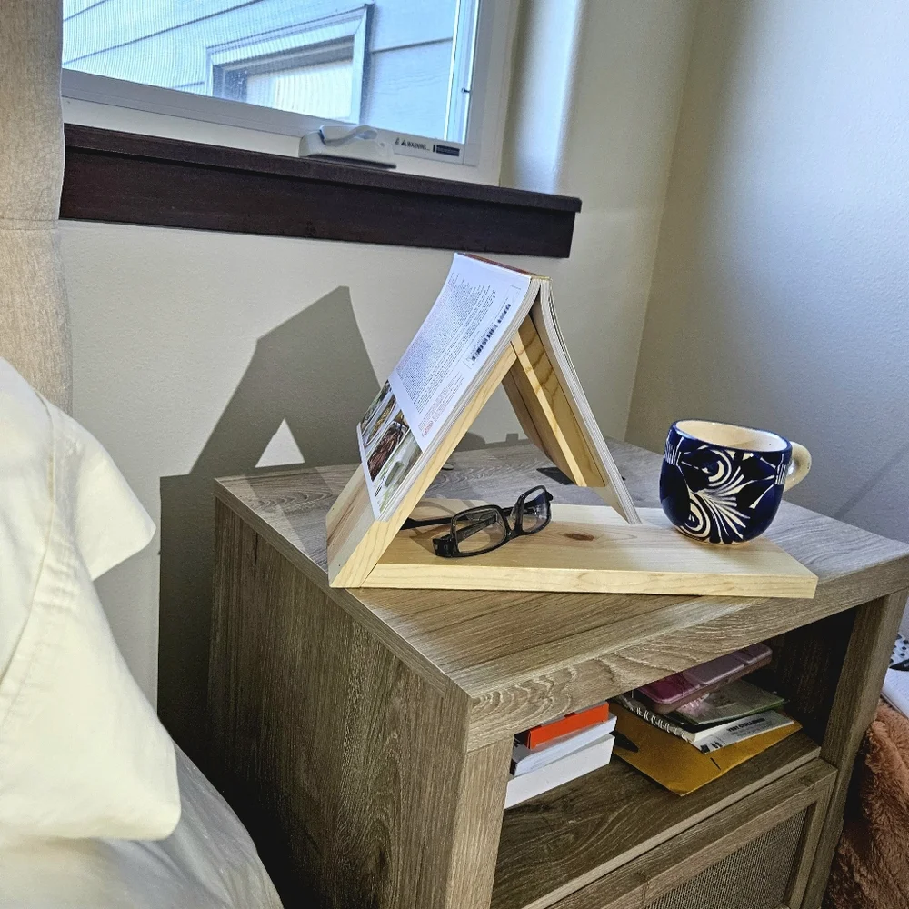 Handcrafted Wood Book Holder Stand - Picture 2 of 6